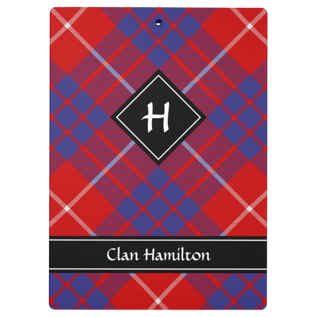 Clan Hamilton Red Tartan Clipboard (Back)