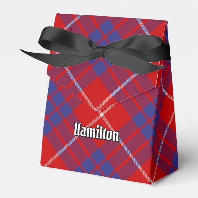 Clan Hamilton Red Tartan Favour Box (Front Side)