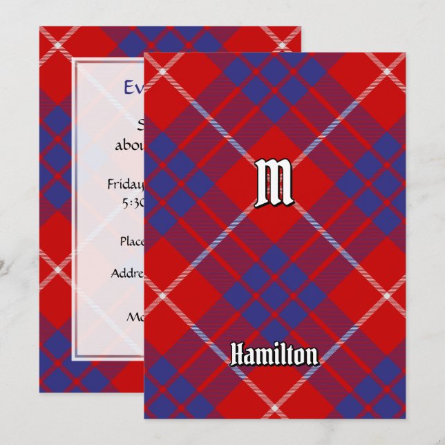 Clan Hamilton Red Tartan Invitation (Front/Back)