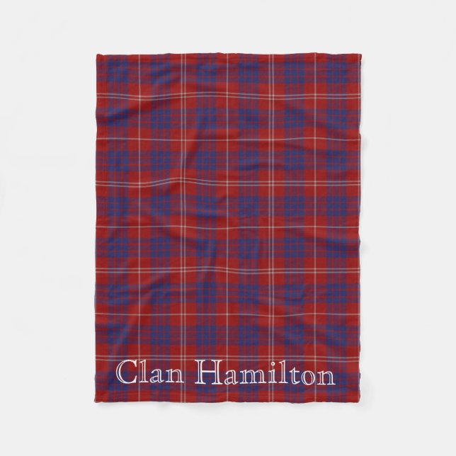 Clan Hamilton Tartan Fleece Blanket (Front)