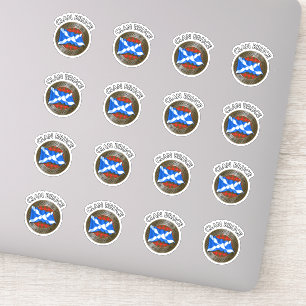 Clan Hamilton Tartan Knot & Flag Sticker