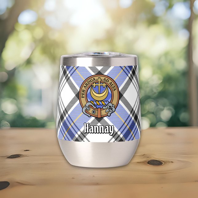Clan Hannay Crest over Tartan (Creator Uploaded)