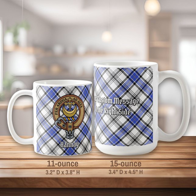 Clan Hannay Crest over Tartan Coffee Mug (Creator Uploaded)
