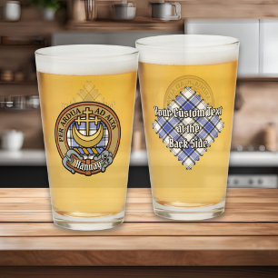 Clan Hannay Crest over Tartan Glass