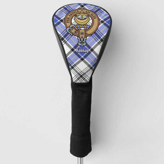 Clan Hannay Crest over Tartan Golf Head Cover (Front)