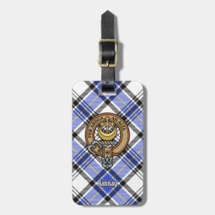 Clan Hannay Crest over Tartan Luggage Tag