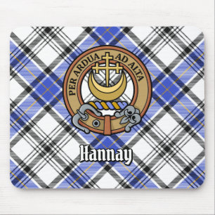 Clan Hannay Crest over Tartan Mouse Mat