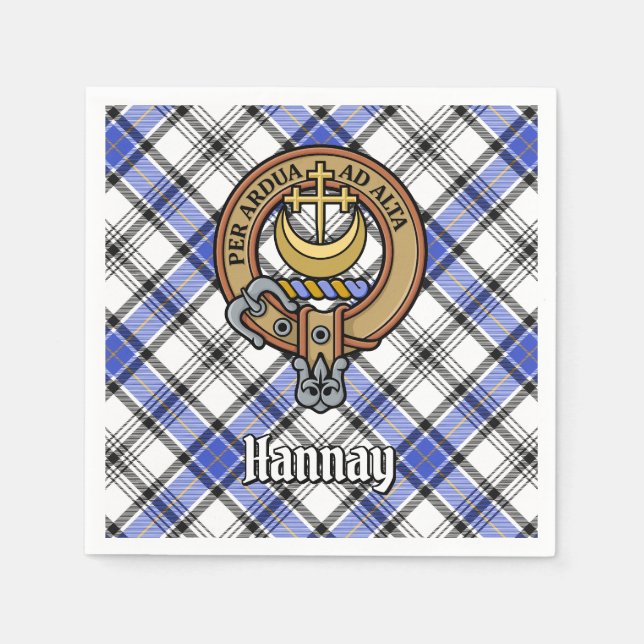 Clan Hannay Crest over Tartan Napkin (Front)