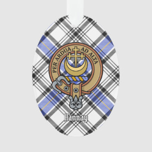 Clan Hannay Crest over Tartan Ornament