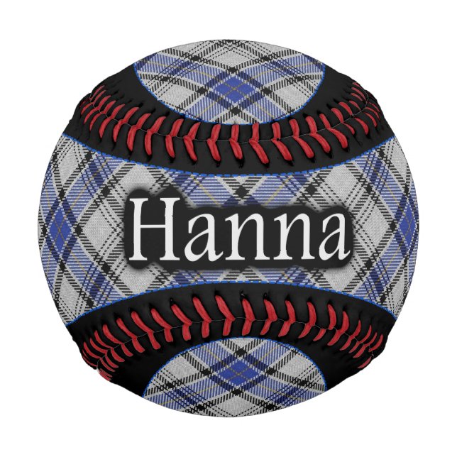 Clan Hannay Hanna Scottish Tartan Baseball (Front)