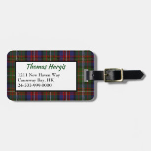 Clan Hargis Tartan Plaid Luggage Tag