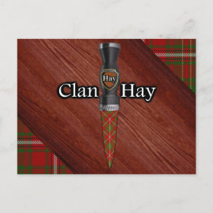 Clan Hay Tartan Sgian Dubh Blade Postcard