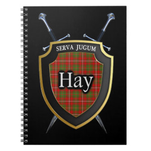 Clan Hay Tartan Shield & Swords Notebook