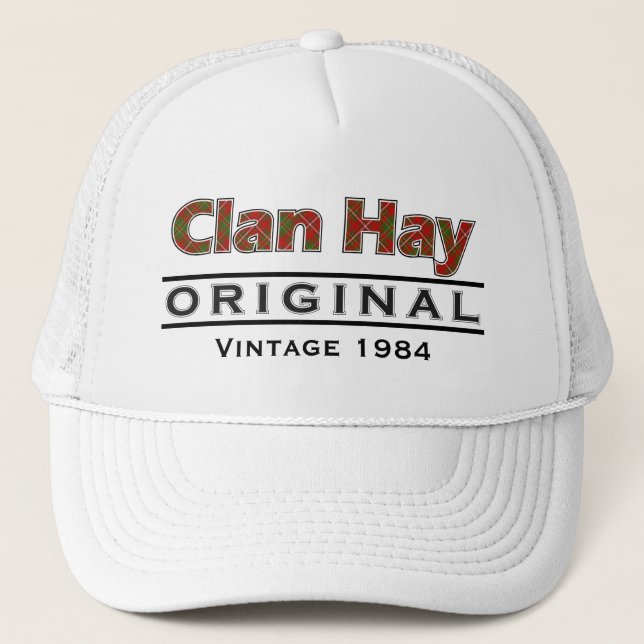 Clan Hay Vintage Customise Your Birthyear Trucker Hat (Front)