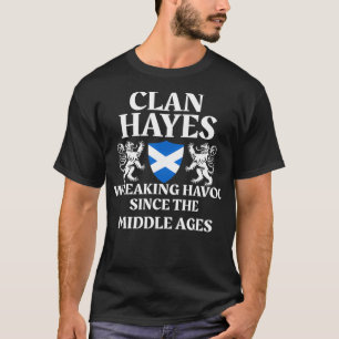 Clan Hayes Scottish Family Kilt Tartan Lion Name T-Shirt