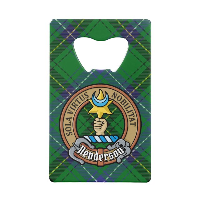 Clan Henderson Crest over Tartan (Front)