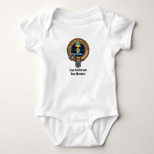 Clan Henderson Crest over Tartan Baby Bodysuit