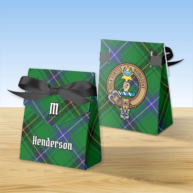 Clan Henderson Crest over Tartan Favour Box (Creator Uploaded)