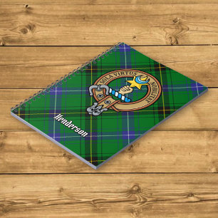 Clan Henderson Crest over Tartan Notebook