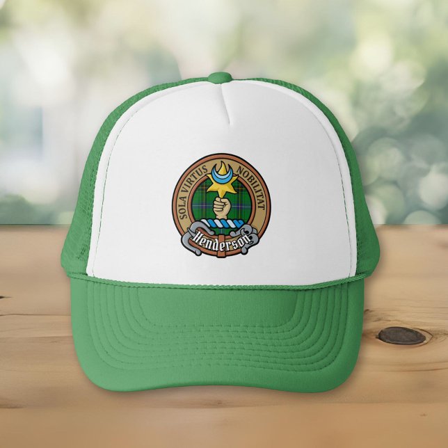 Clan Henderson Crest over Tartan Trucker Hat (Creator Uploaded)