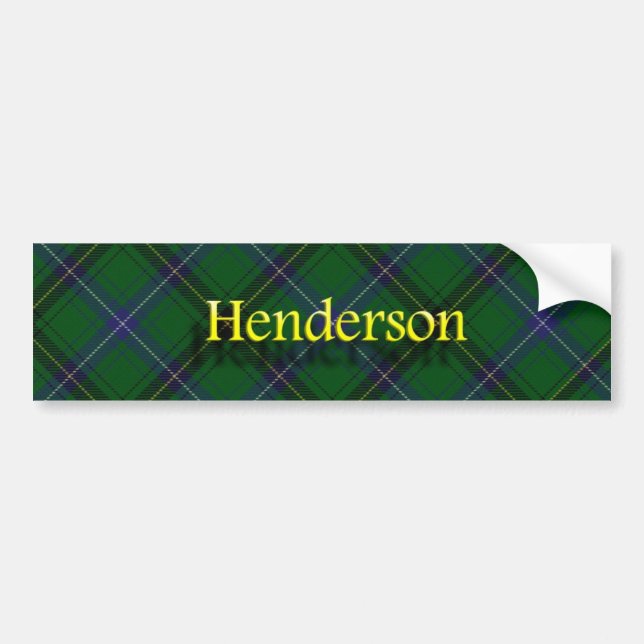 Clan Henderson Scottish Tartan Bumper Sticker (Front)