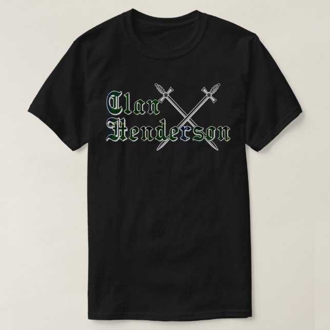 Clan Henderson surname last name Scottish Tartan  T-Shirt (Design Front)