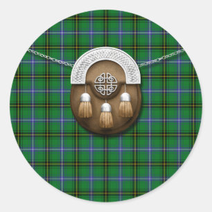Clan Henderson Tartan And Sporran Classic Round Sticker