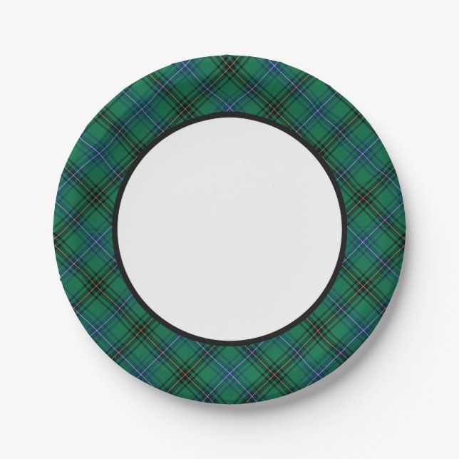 Clan Henderson Tartan Border Paper Plate (Front)