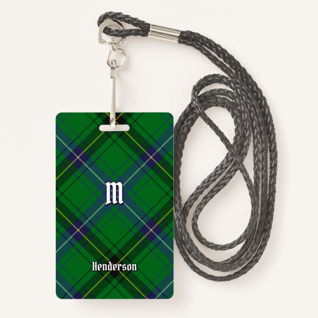 Clan Henderson Tartan ID Badge (Front with Lanyard)
