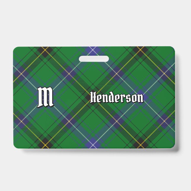 Clan Henderson Tartan ID Badge (Front)
