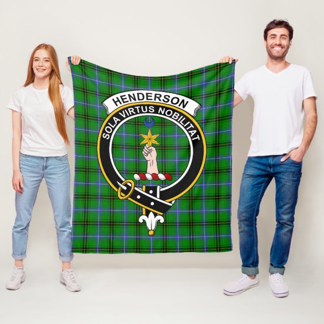 Clan Henderson Tartan Plaid Fleece Blanket (In Situ)