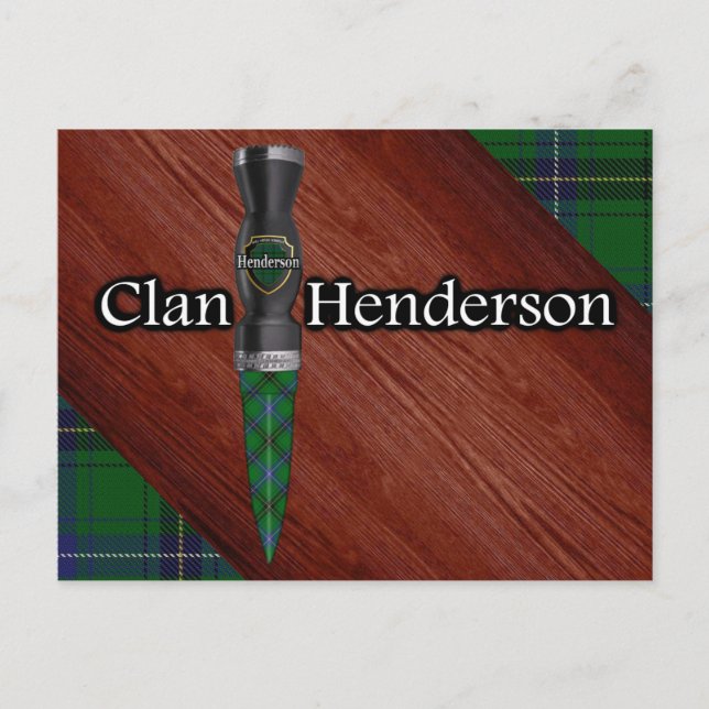 Clan Henderson Tartan Sgian Dubh Blade Postcard (Front)