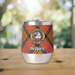Clan Hepburn Crest over Tartan