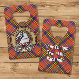 Clan Hepburn Crest over Tartan