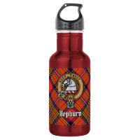 Clan Hepburn Crest over Tartan