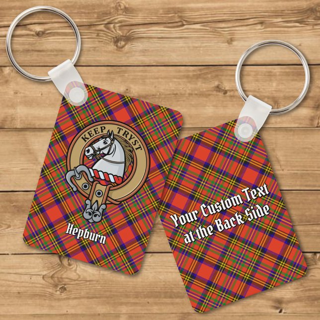 Clan Hepburn Crest over Tartan Key Ring (Creator Uploaded)