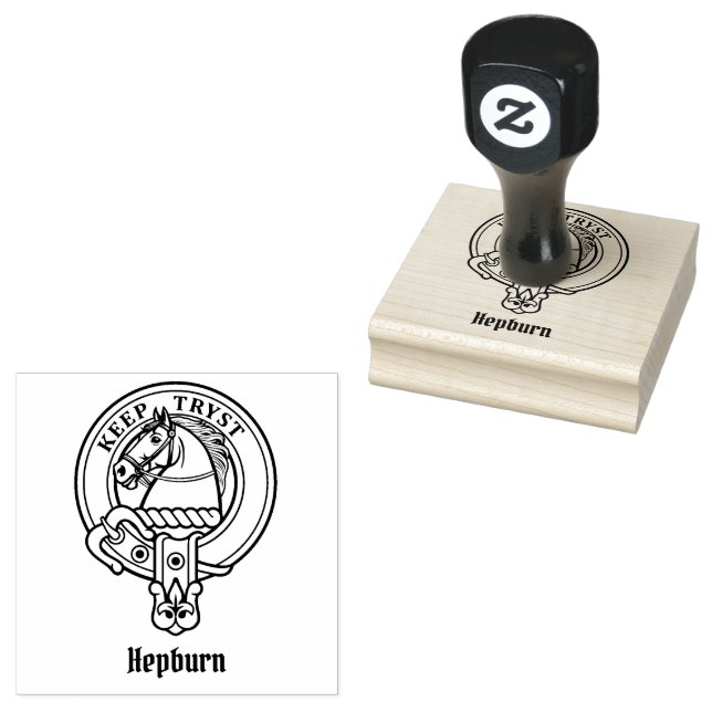 Clan Hepburn Crest Rubber Stamp (Stamped)