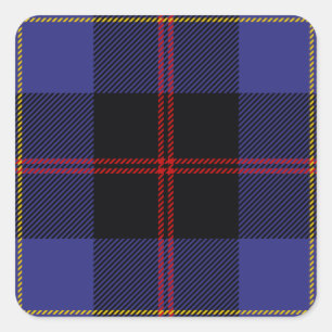 Clan Hill Tartan Square Sticker