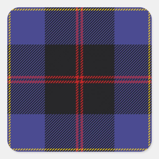 Clan Hill Tartan Square Sticker (Front)