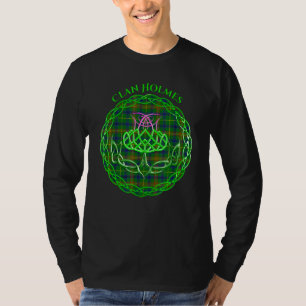 Clan Holmes Scottish Tartan Celtic Thistle T-Shirt