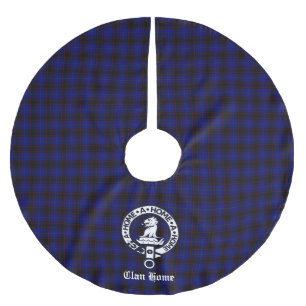 Clan Home Crest Badge and Tartan Brushed Polyester Tree Skirt