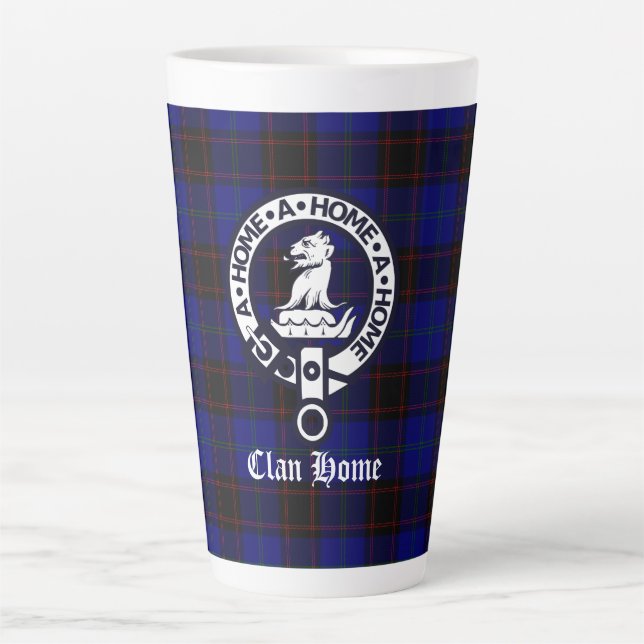Clan Home Crest Badge and Tartan  Latte Mug (Front)
