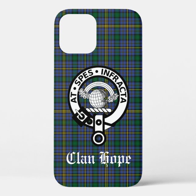 Clan Hope Crest Badge & Tartan Case-Mate iPhone Case (Back)