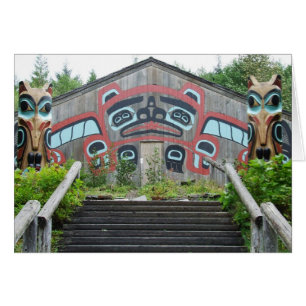 Clan house and totem poles, Ketchikan, Alaska