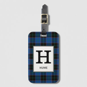 Clan Hume Tartan Monogrammed Luggage Tag