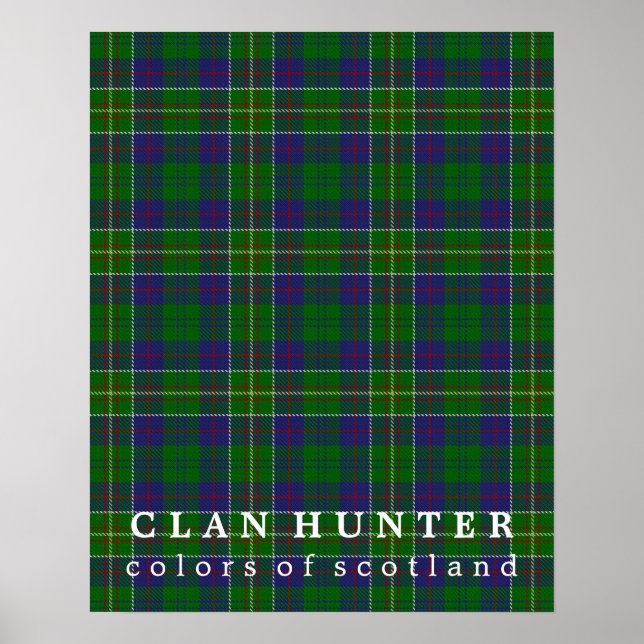 Clan Hunter Colours of Scotland Tartan Poster (Front)