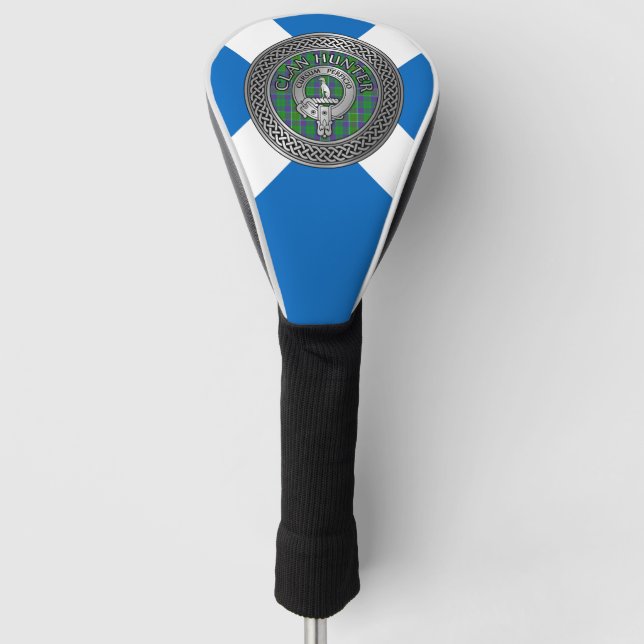 Clan Hunter Crest & Tartan Knot Golf Head Cover (Front)