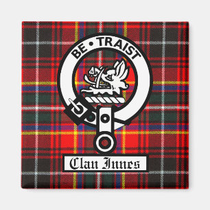 Clan Innes Crest Badge and Tartan Magnet