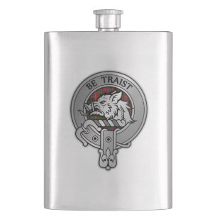 Clan Innes Crest & Tartan Hip Flask