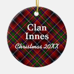 Clan Innes Scottish Tartan Ceramic Tree Decoration